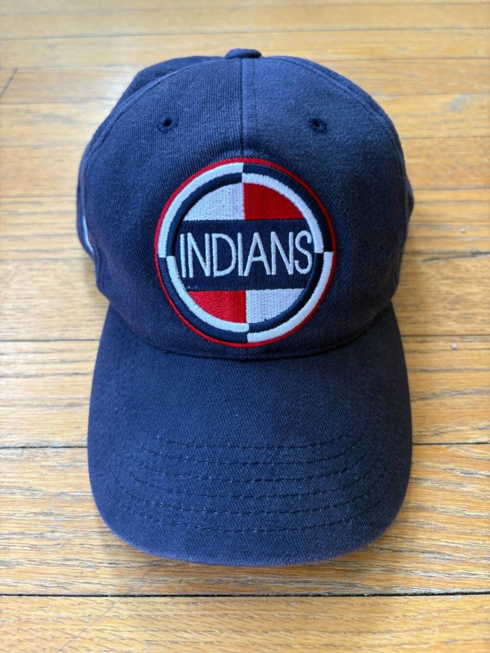 RARE Vintage Annco Cleveland Indians Adjustable Navy Baseball Hat with Dual Logo